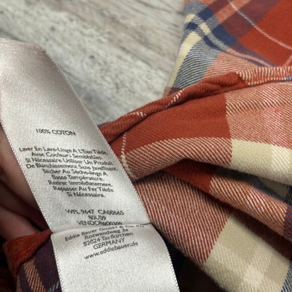 Eddie Bauer Tartan Plaid Mens 2XL Relaxed Chest Pocket Button Down Flannel Shirt - Picture 10 of 12